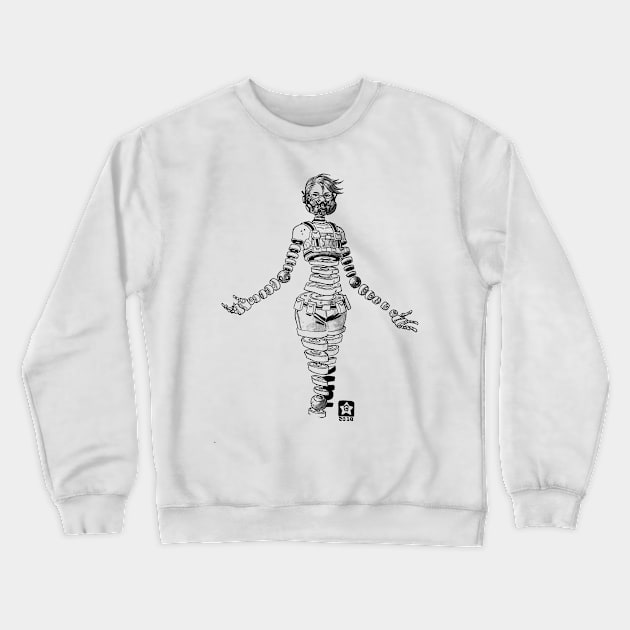 Cyborg Segmented Girl Crewneck Sweatshirt by Novanim